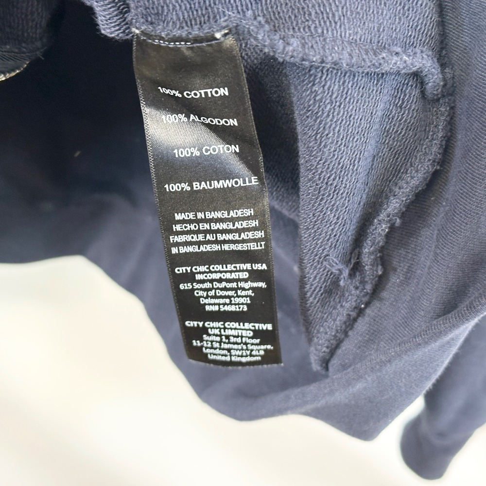 Avenue Plus Size 22/24 Hoodie Full Zip Up Jacket Athleisure Navy Blue Terry D - Picture 8 of 8